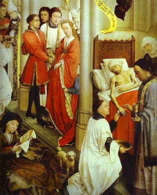 Rogier van der Weyden Altarpiece.Ordination